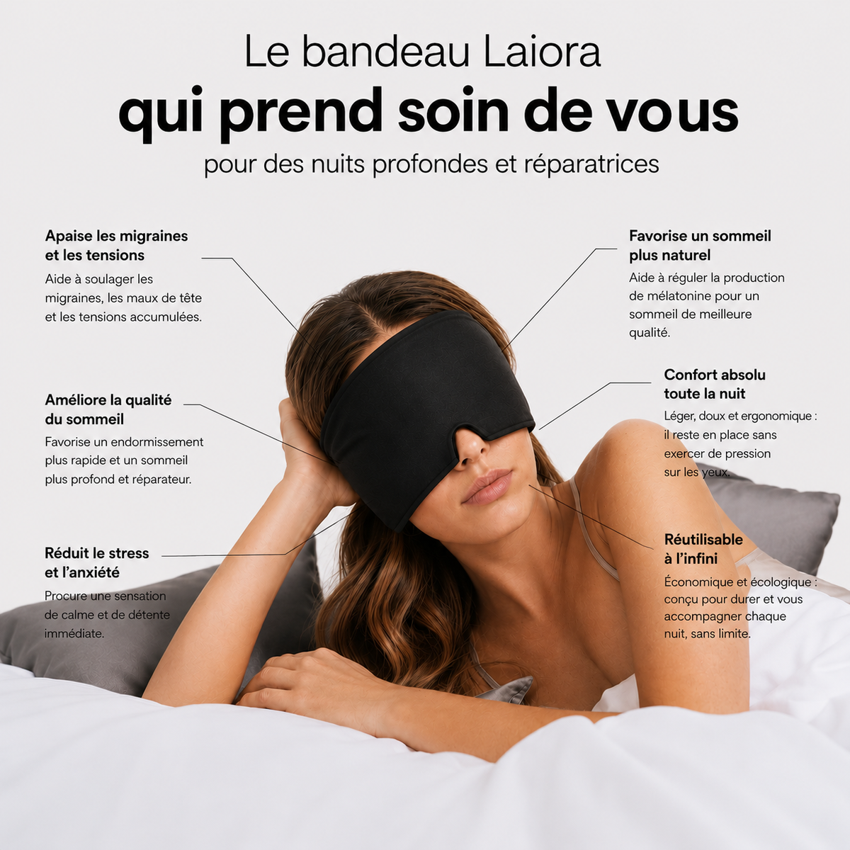 Bandeau Apaisant chaud & froid pour migraine et sommeil