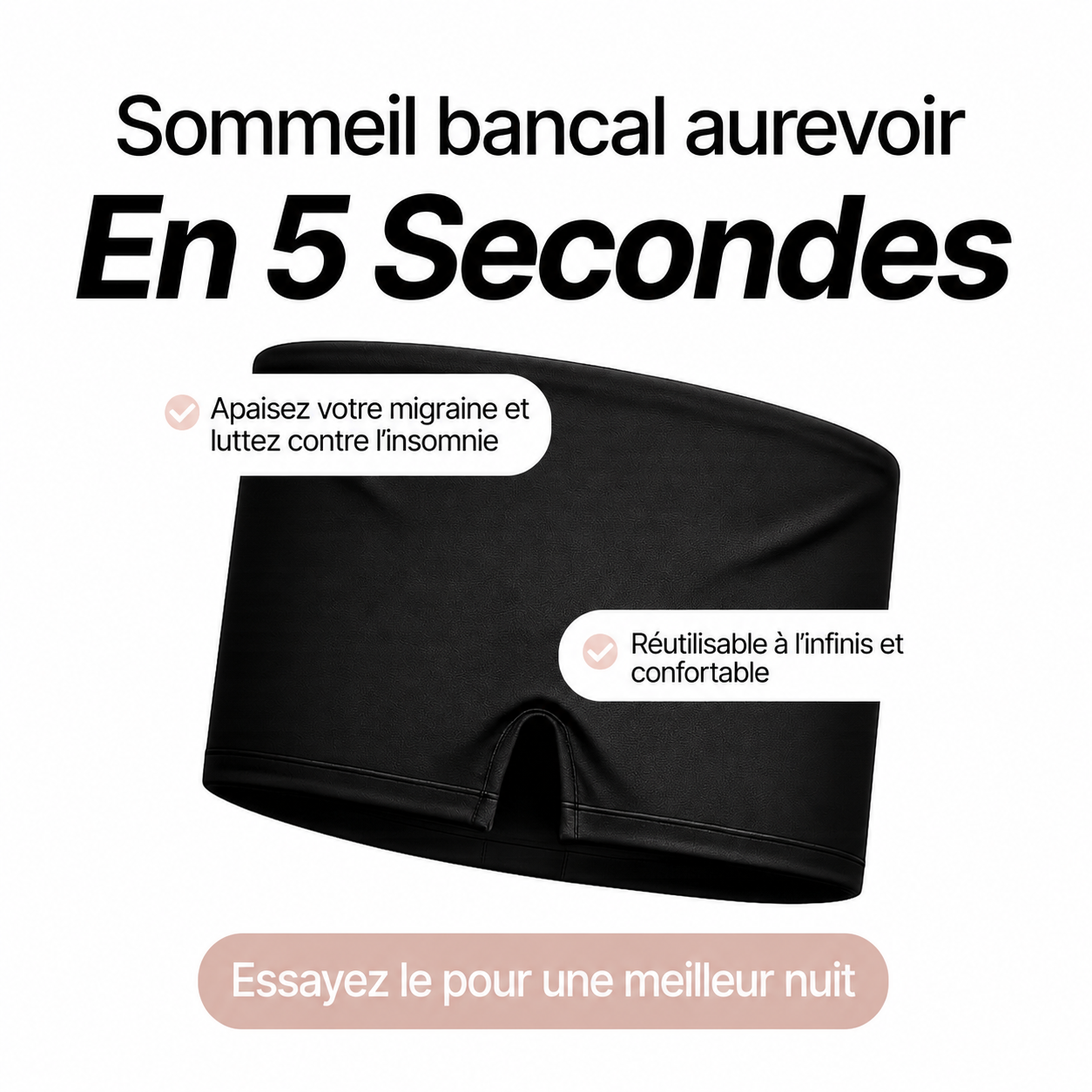 Bandeau Apaisant chaud & froid pour migraine et sommeil